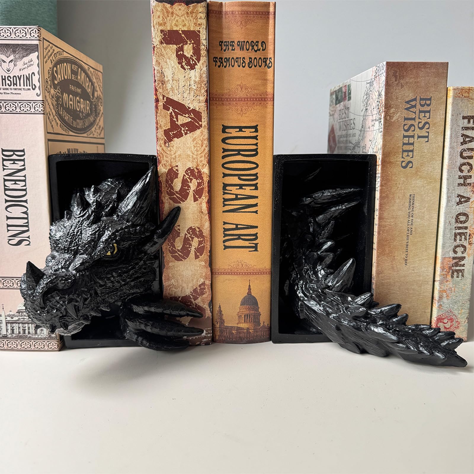 🔥 Dragon Bookends Ornaments – Fierce & Functional Resin Decor 🐉