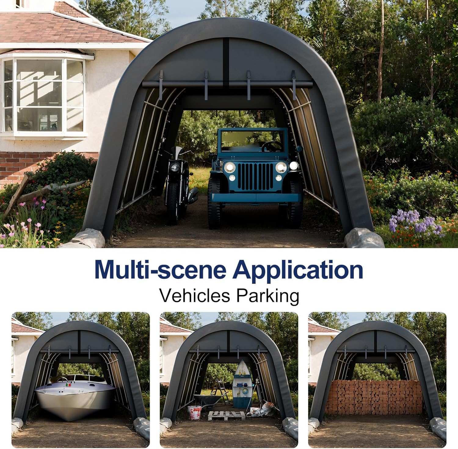 10x20ft Carport,Heavy Duty Car Canopy