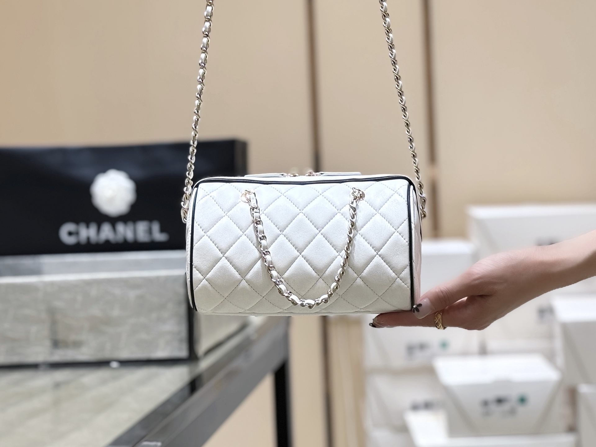 Chanel 25P Spring/Summer Preview Collection Panda Bowling Bag AP45150