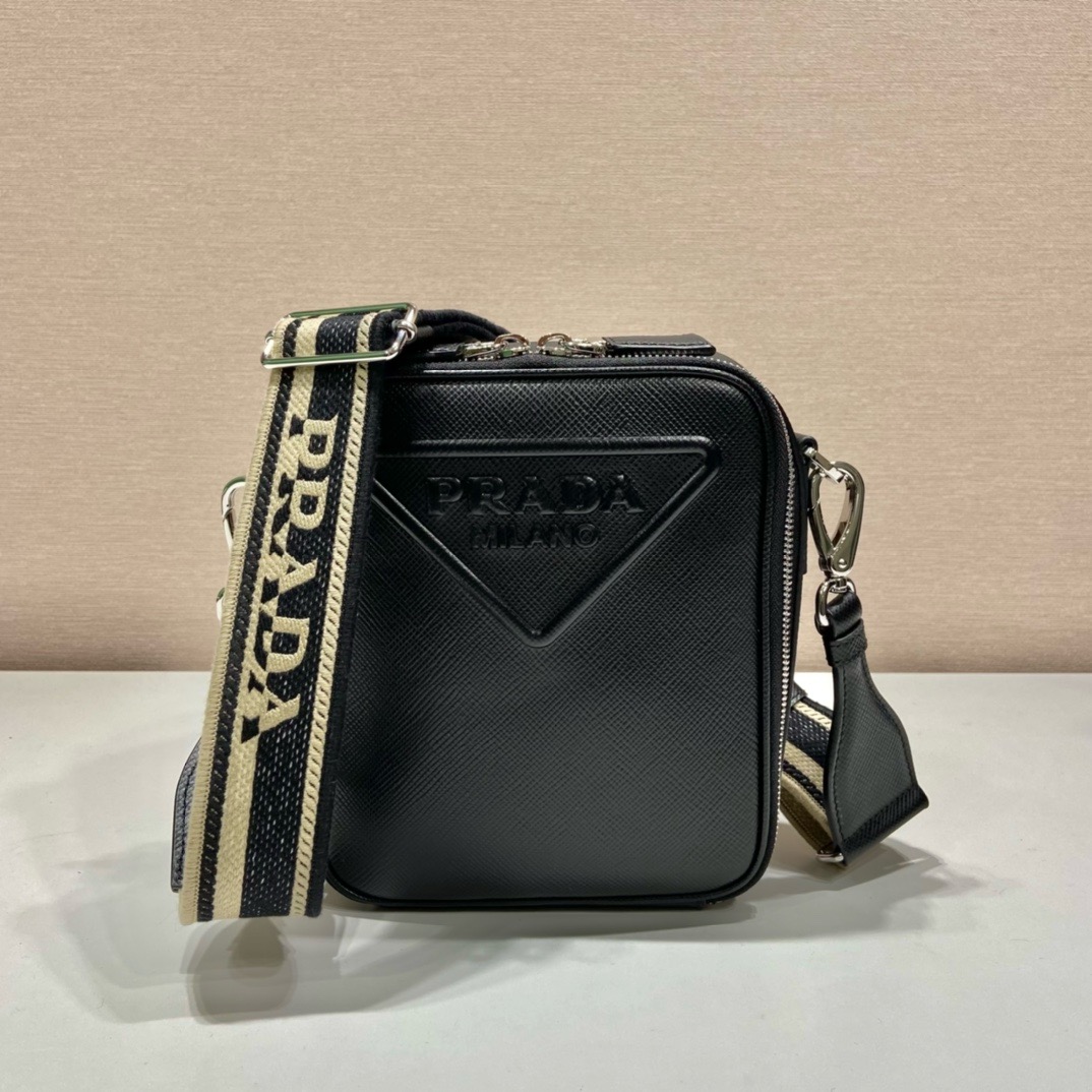Prada Embroidered Ribbon Men's Crossbody Bag 2VH154