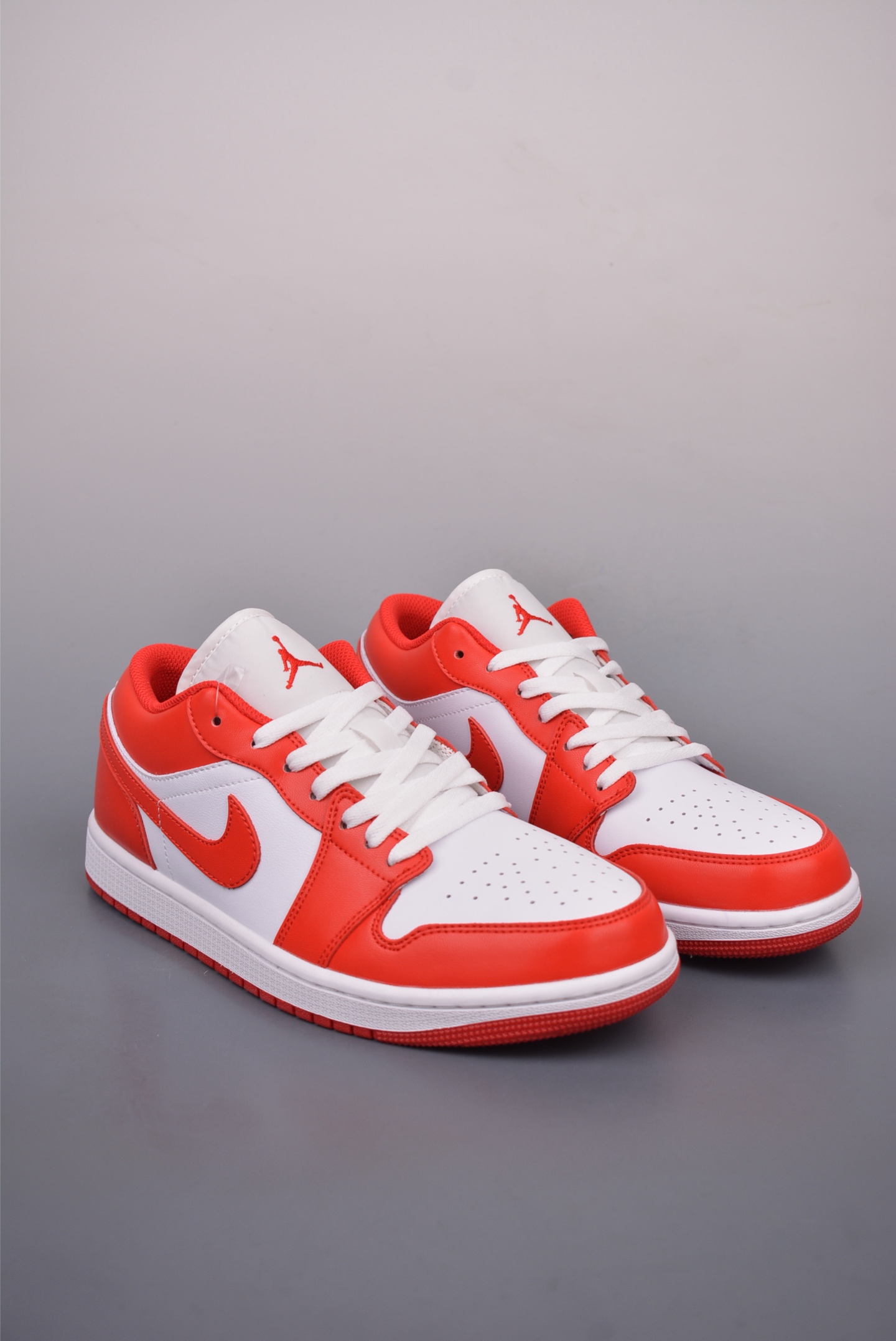 Nike Wmns Air Jordan 1 Low GS Leather White Red 553558-166