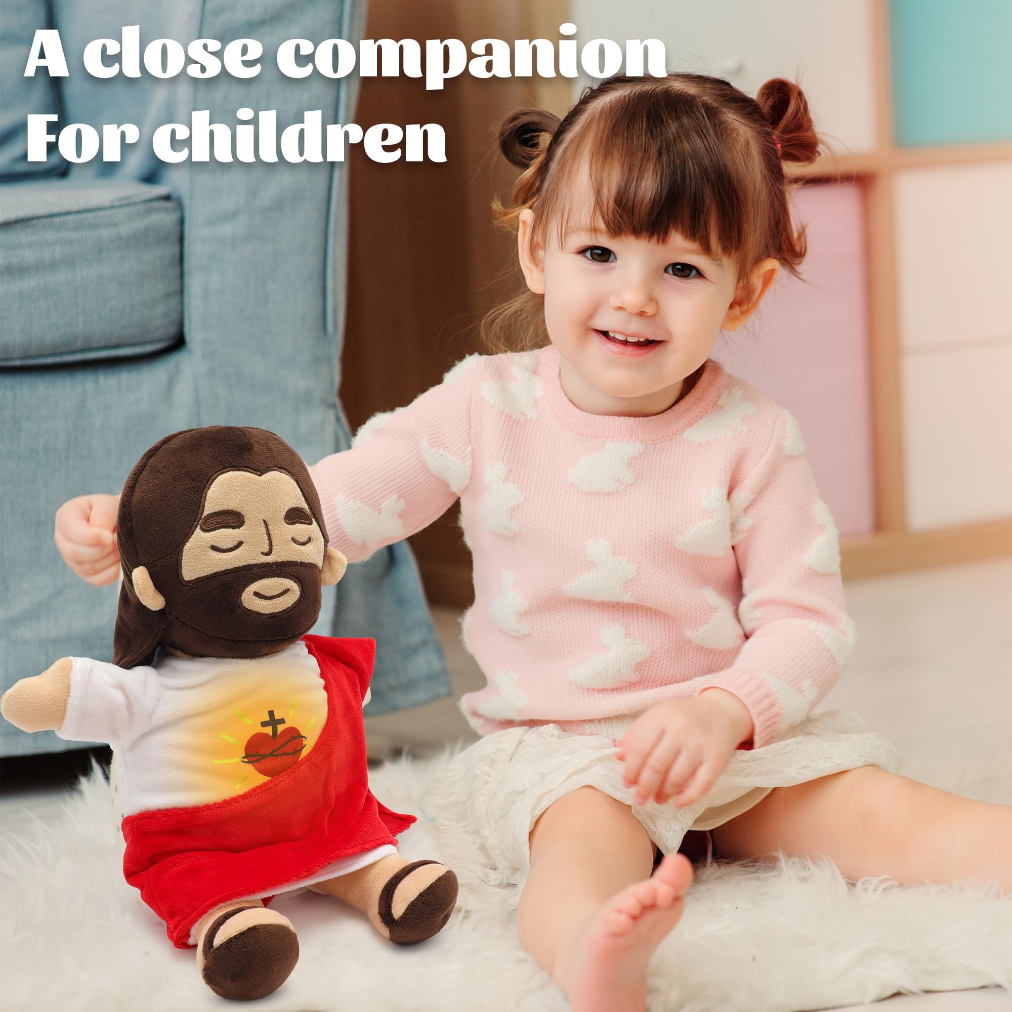 💖Heart of Jesus Toy Savior Doll  - 🤗Soothing Jesus Plush Toys with Light🕊️