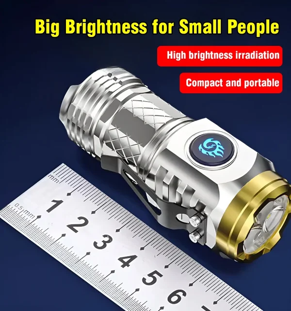 🔥German Three-eyed Monster Mini Flash Super Power Flashlight🌟（Special sale last day）