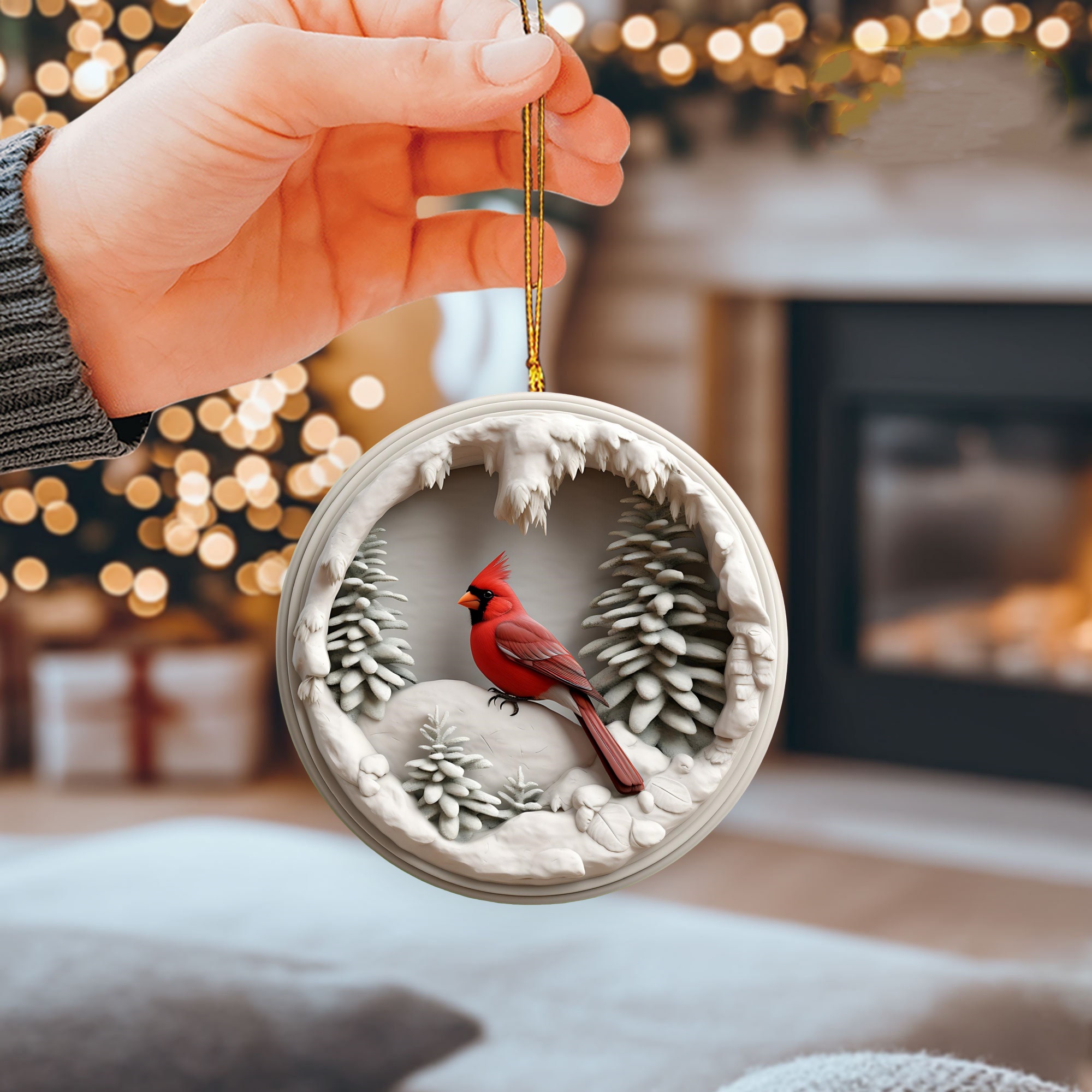 🐦️Red Cardinal Christmas Ornament