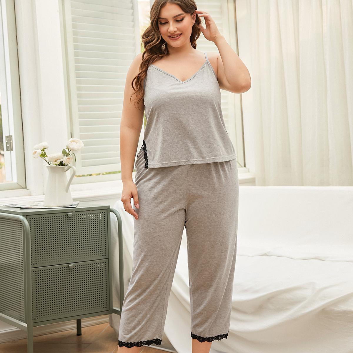 Plus Size Homewear Sling Backless Pajamas Two-Piece Set Can Be Worn outside