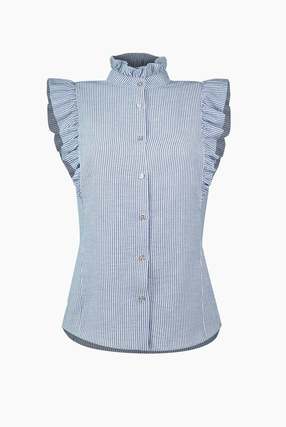 Blusa rayada de botones frontales