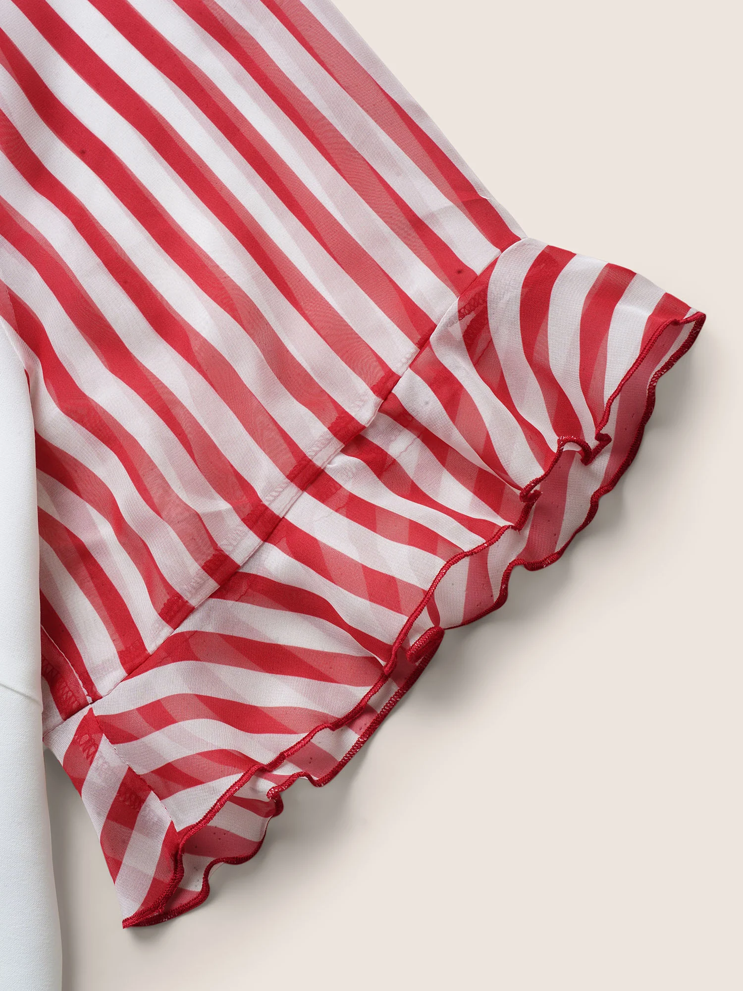 Star & Striped Ruffles Raglan Sleeve Blouse