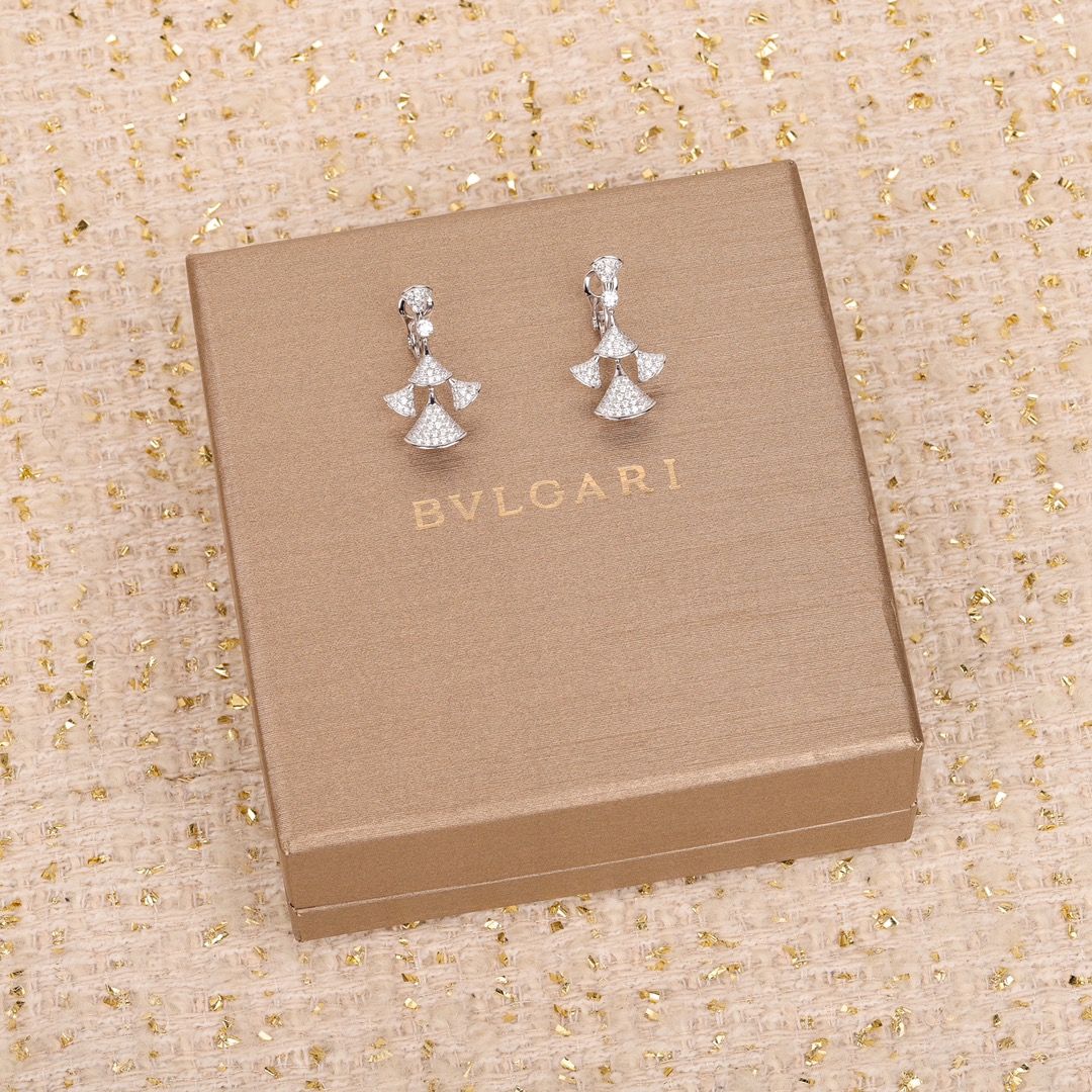 Bulgari fan-shaped diamond earrings