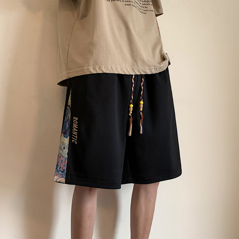 Embroidered casual shorts Oversized sports pants