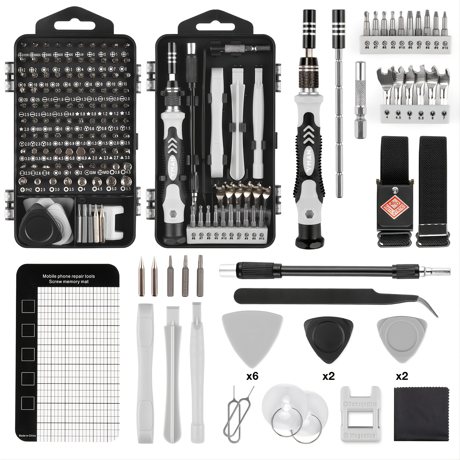 145 In 1 Precision Mechanic Tool Set, VMAN Precision Mechanic Screwdriver Set, Magnetic, Precision Screwdriver With Screw Extractor, S2 Steel, Repair Tool Set For Mobile Phone, Compute