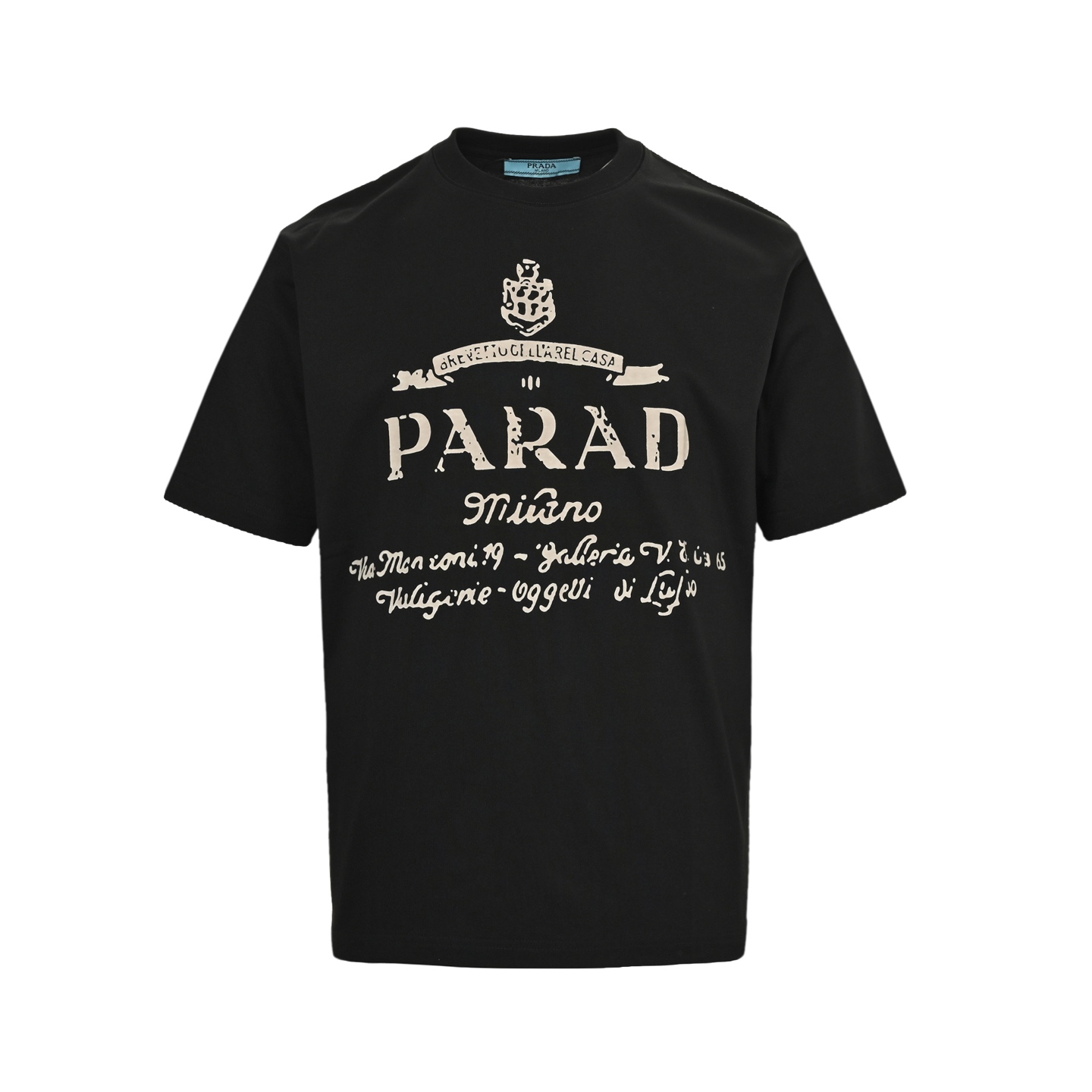 Prada 25ss large logo signature letter print short sleeve