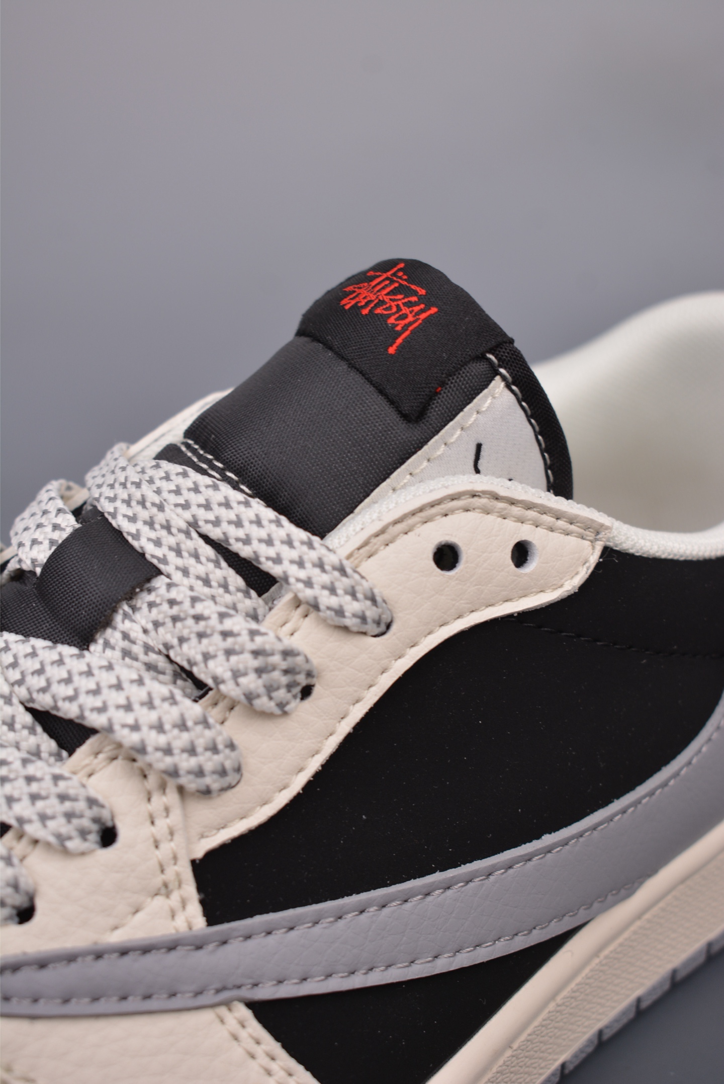 Stussy x Travis Scott x Nike Air Jordan 1 Low OG Beige Black and Gray XZ6188-575