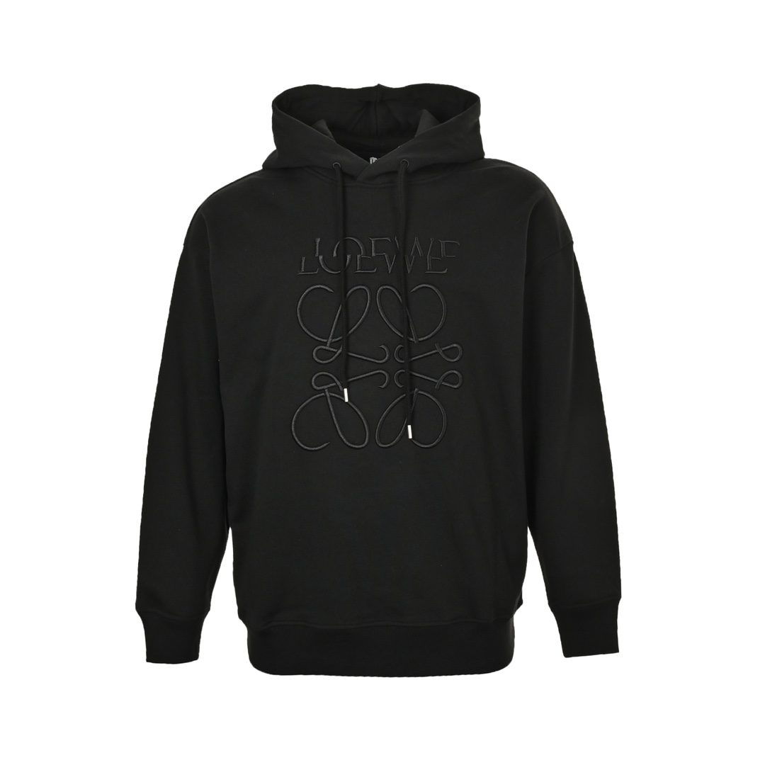 Loewe 24Fw irregular dislocation embroidery hooded sweatshirt