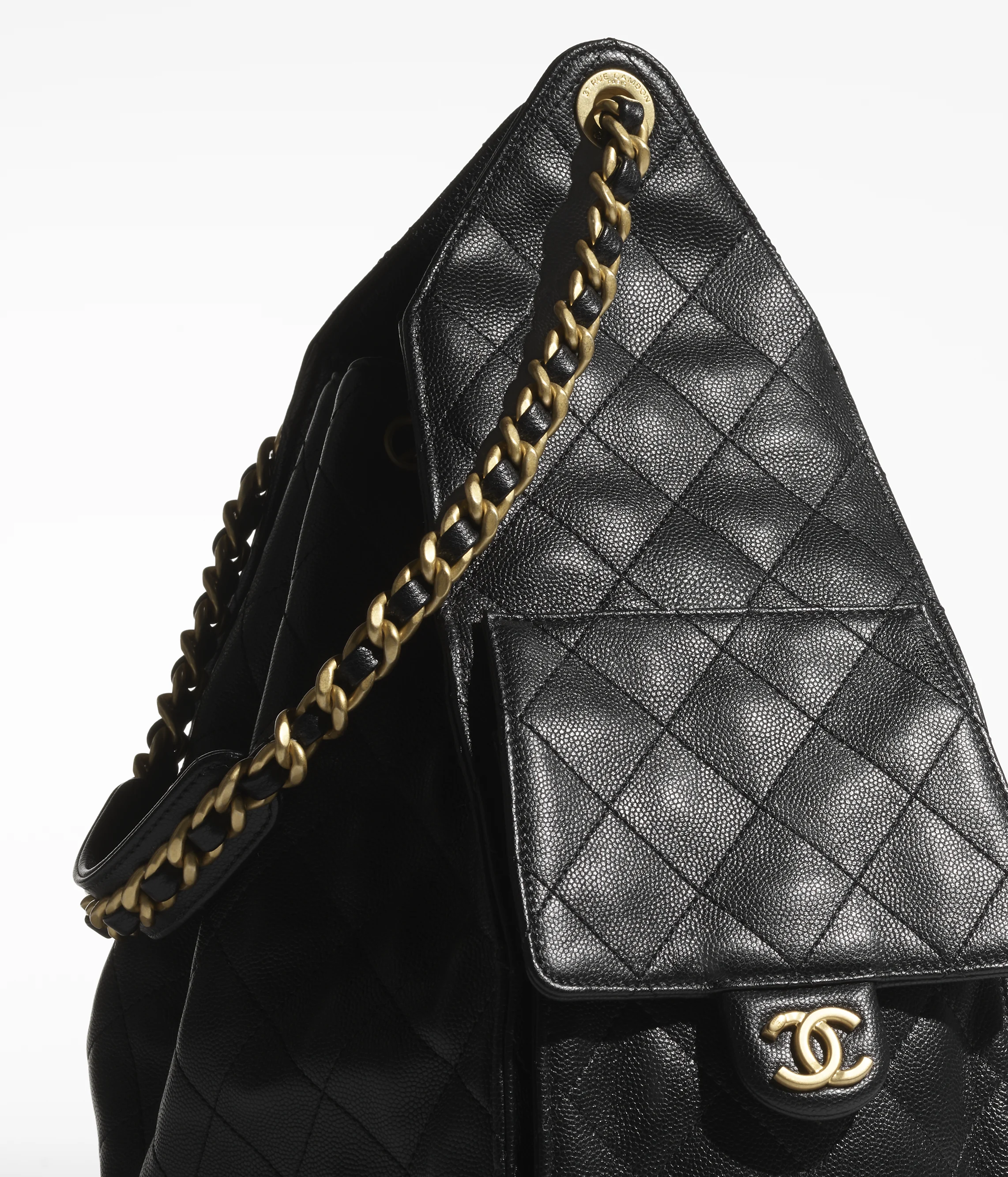 CHANEL 25 Medium Handbag Grained Calfskin & Gold-Tone Metal Black AS5311-B20304-94305