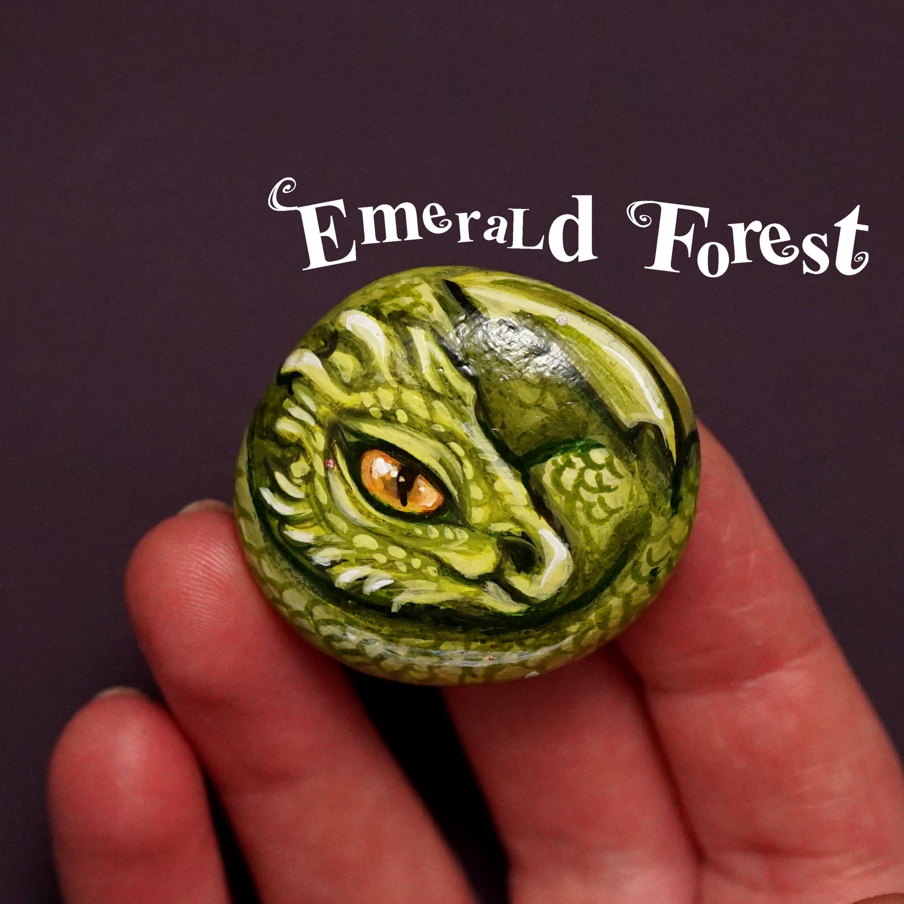 Painted dragon worry stone | Christmas present