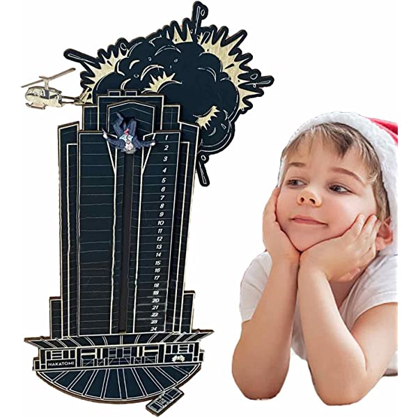 CHUWUJU Upgraded 2022 Christmas Advent Calendar Wooden Die Hard Advent Calendar
