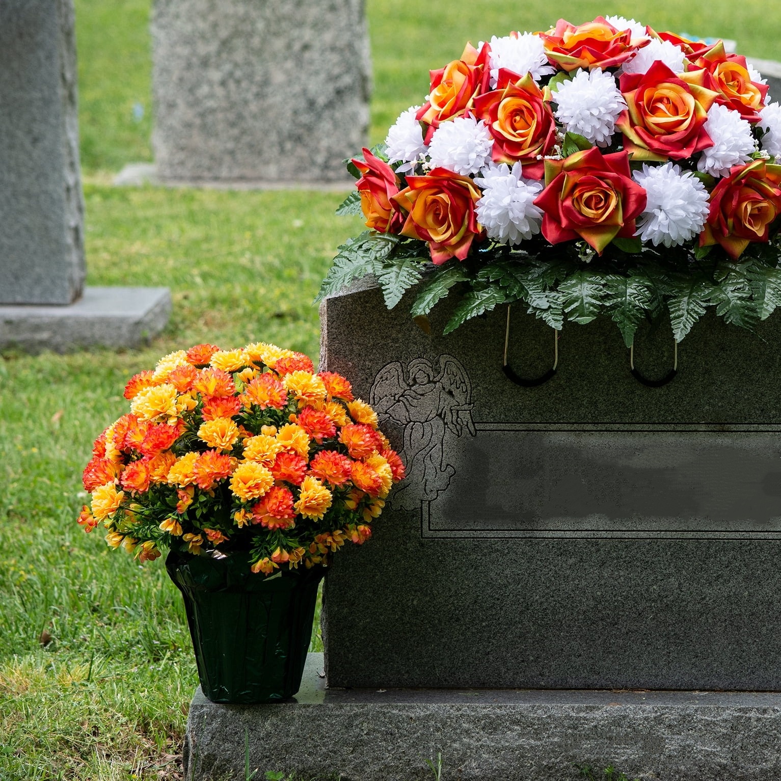 🏆Flash Sale⚡Artificial Flowers Sunset Garden Mums Bouquet Decoration - UV resistant, Waterproof, Windproof