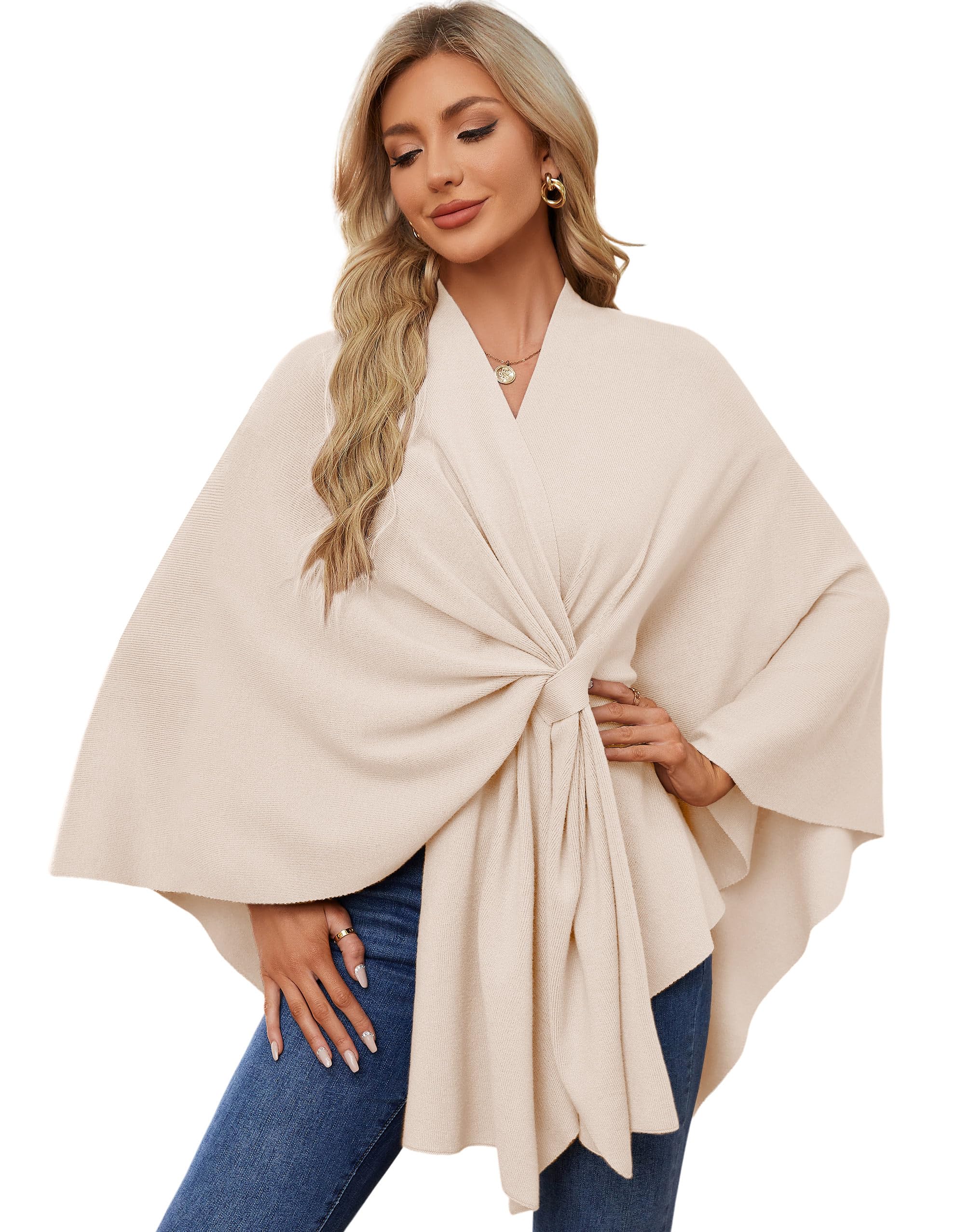 Elegant Shawl Wraps – Soft Open-Front Poncho that Blocks 99% of UV Rays