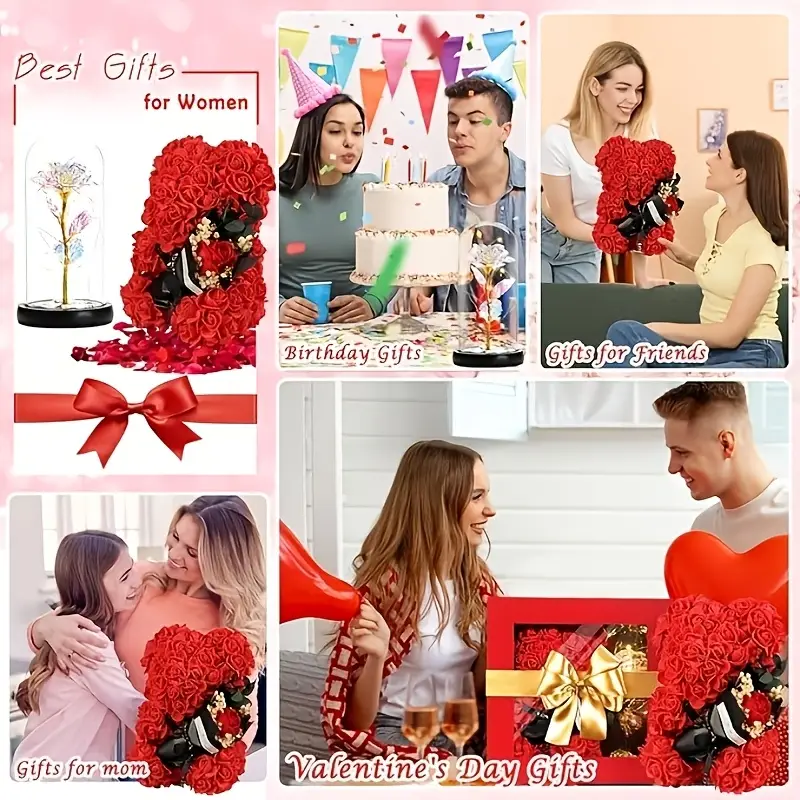 Valentine's Day Rose Bear Gift🐻🌹(For Your Favorite Woman)