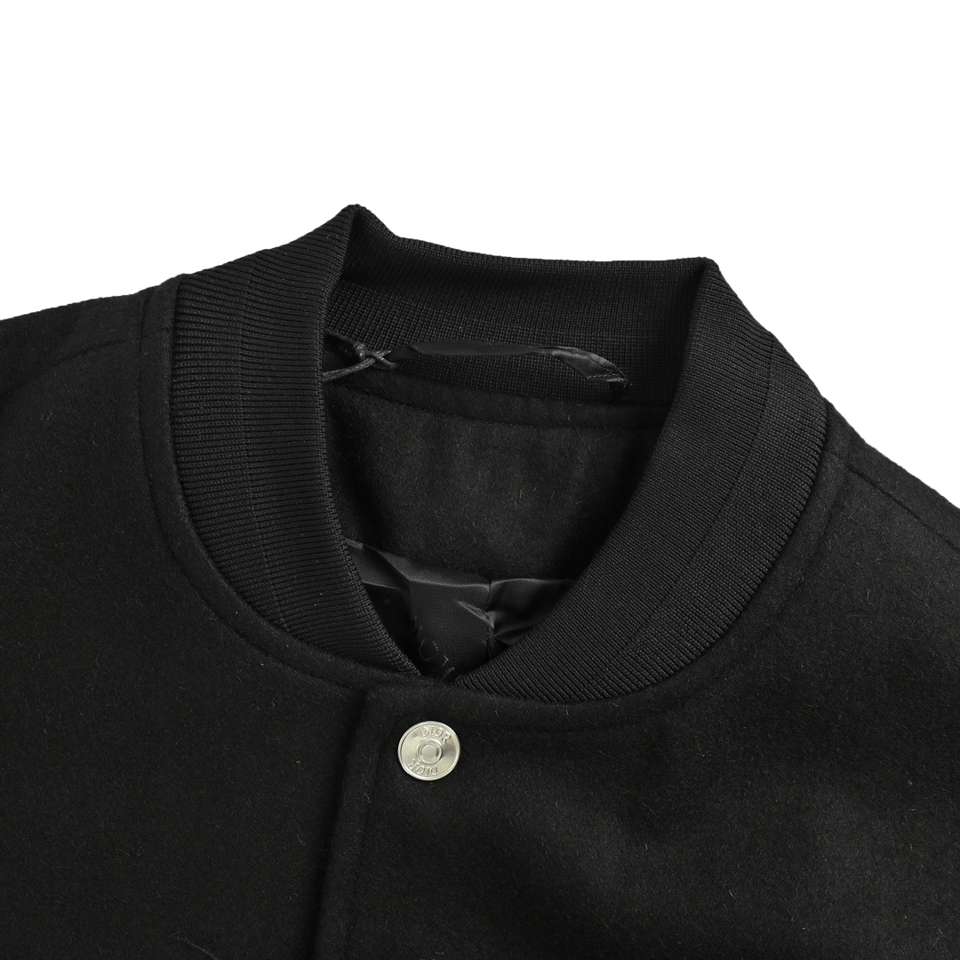 Dior 24Fw front and back embroidered lettering baseball jacket
