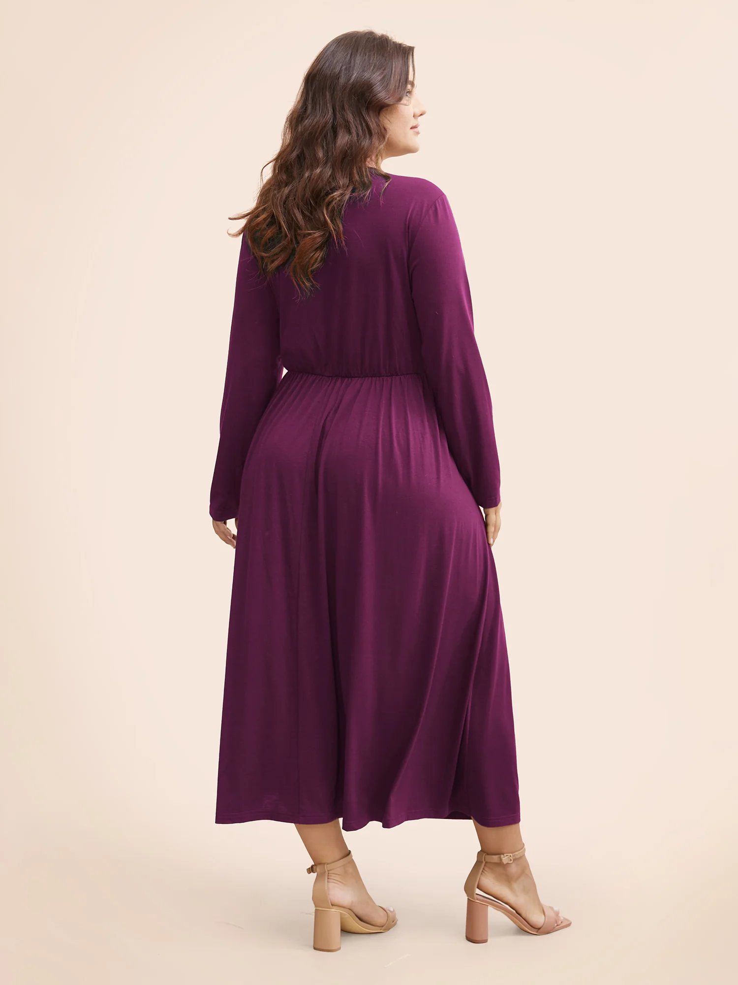 Supersoft Essentials Ruched Wrap Pleated Hem Dress