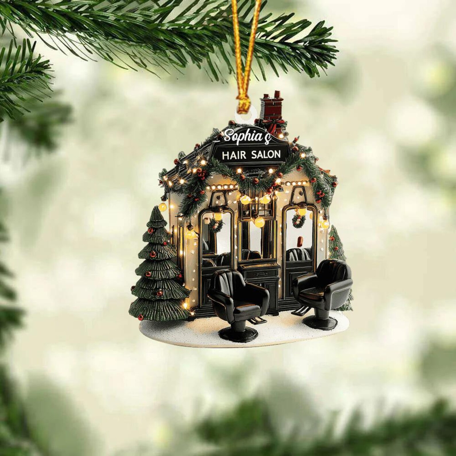 2024 New Release Personalized Hair Salon  Ornament Gift For Hairdresser