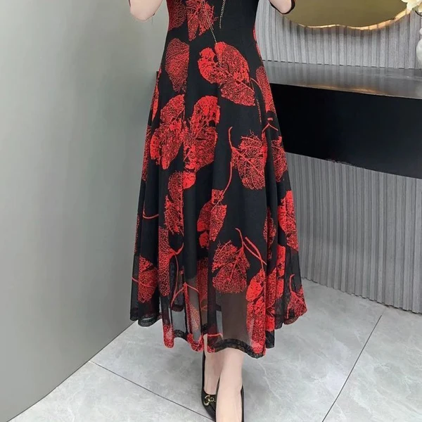 🔥Hot sale 30.99🔥✨[Best Gift For Her] Women's V-Neck Floral Waist-Slimming Long Dress（40%OFF)