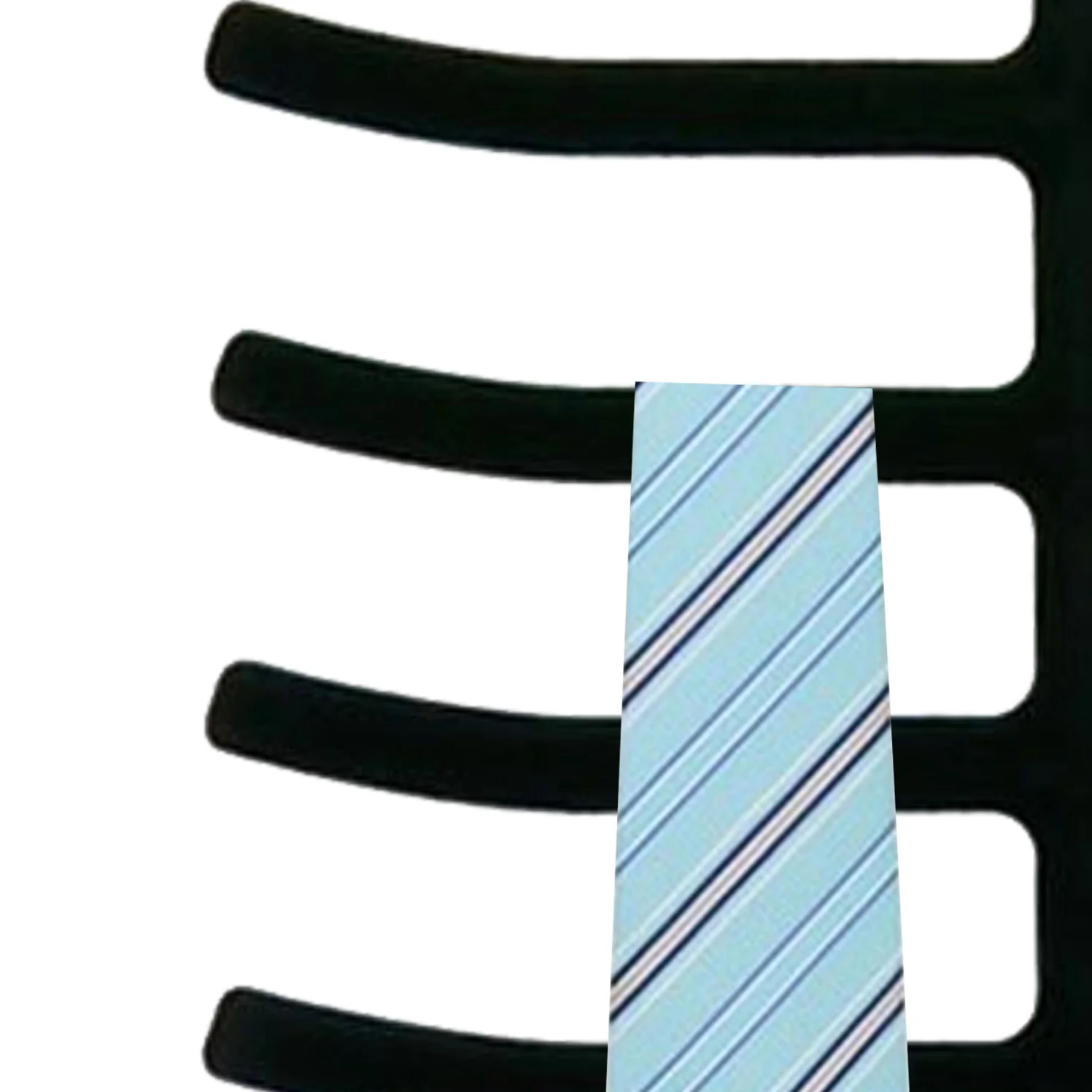 Home Basics 6 Tier Non-Slip Velvet Tie Hanger, Black, 3-Pack