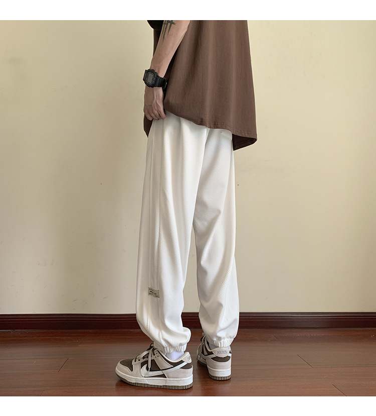 White Waffle pants Loose nine-cent hip panty size