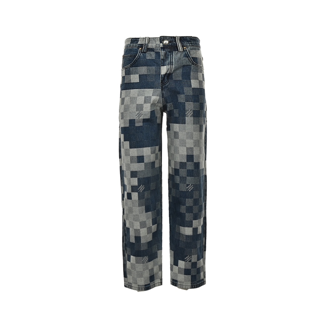 Louis Vuitton 24ss Mosaic Checkerboard Jeans