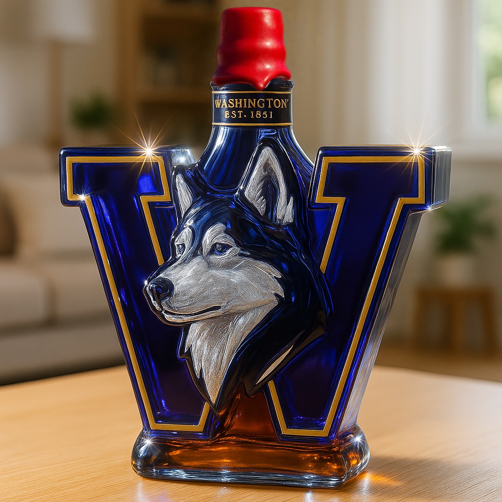 Washington Huskies Whiskey Bottle