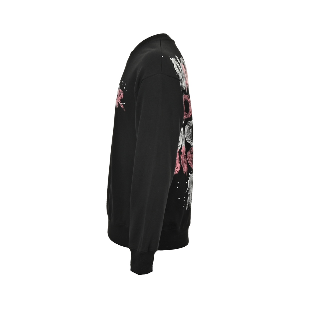 Dior 24Fw hand-painted graffiti ink letter print short round neck sweatshirt