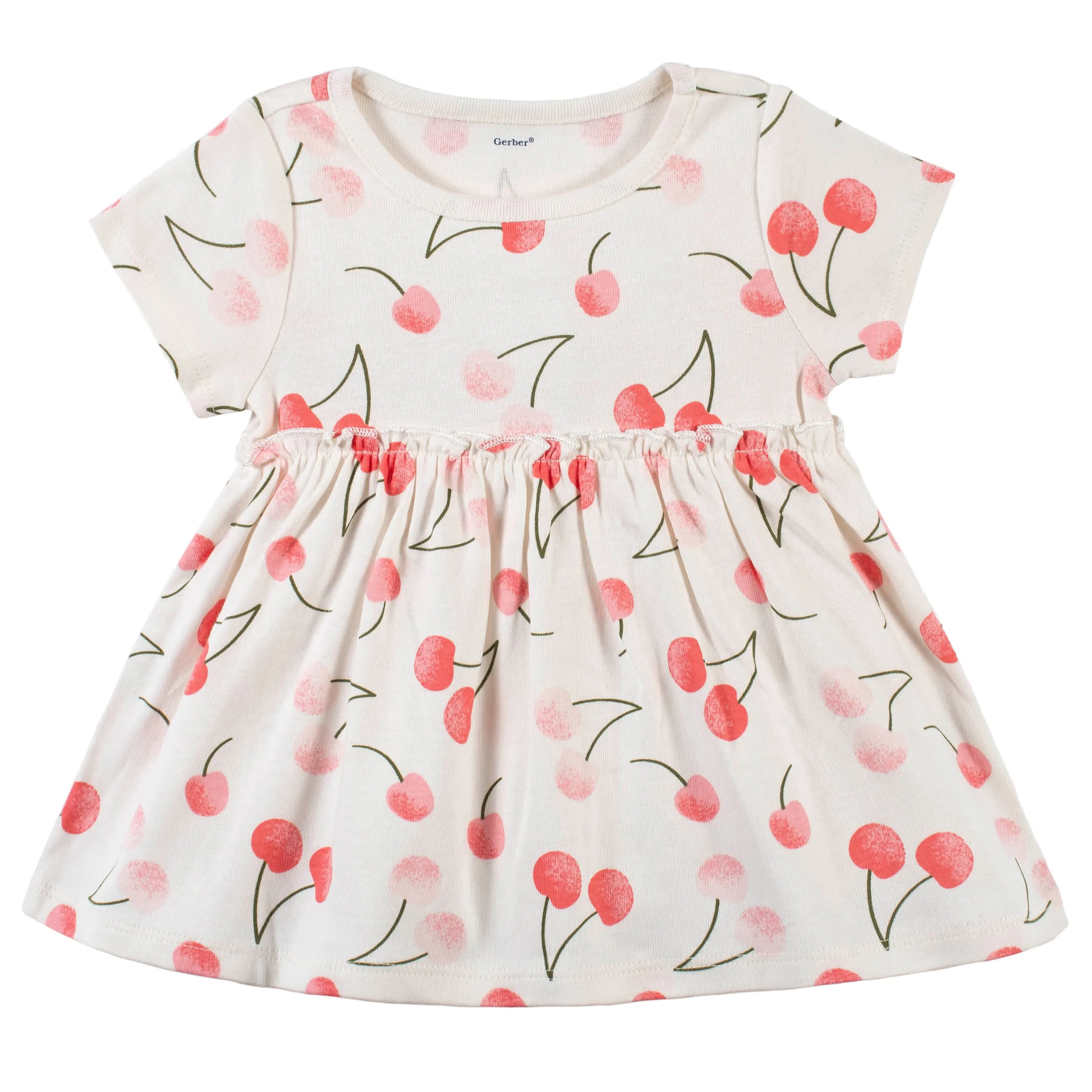 3-Piece Baby & Toddler Girls Cherry Kisses Dress, Diaper Cover & Headband Set