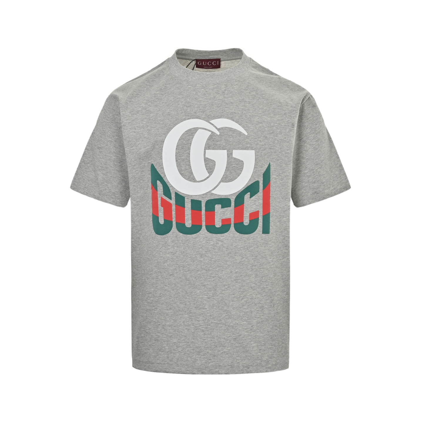 Gucci 25ss red and green letter foam print short sleeves