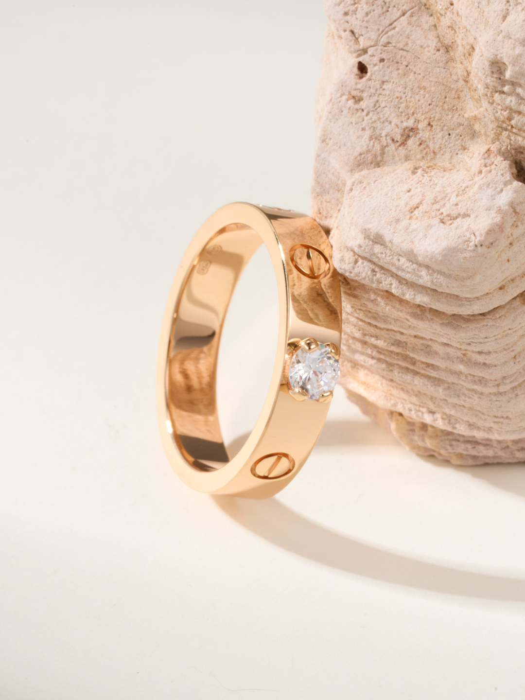 Cartier love wide version single diamond ring