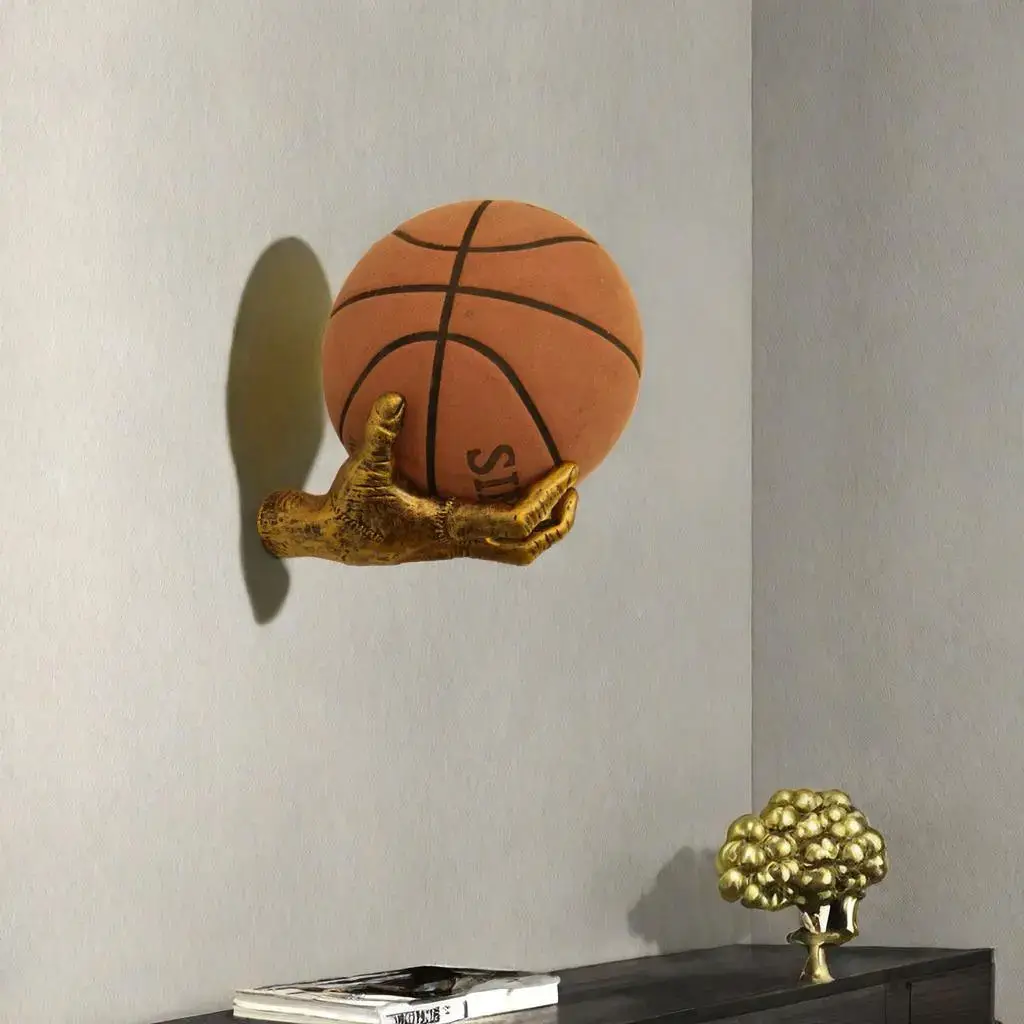 Creative Wall Mounted Basketball Holder, 1 Count Resin Hand-Shaped Basketball Display Rack, Display Shelf, Basketball Storage Rack, Home Decor Supplies, Rack Only #GLOBAL PICKS