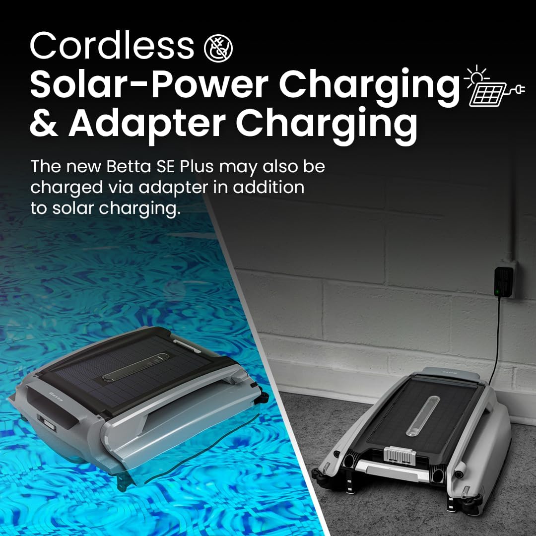 Betta SE Plus Solar Powered Robotic Pool Skimmer with Dual Charging Options