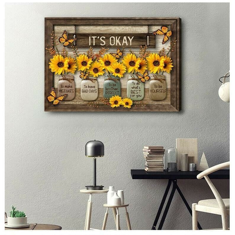 IT'S OKAY-🦋Butterfly Sunflowers Wall Art🌻