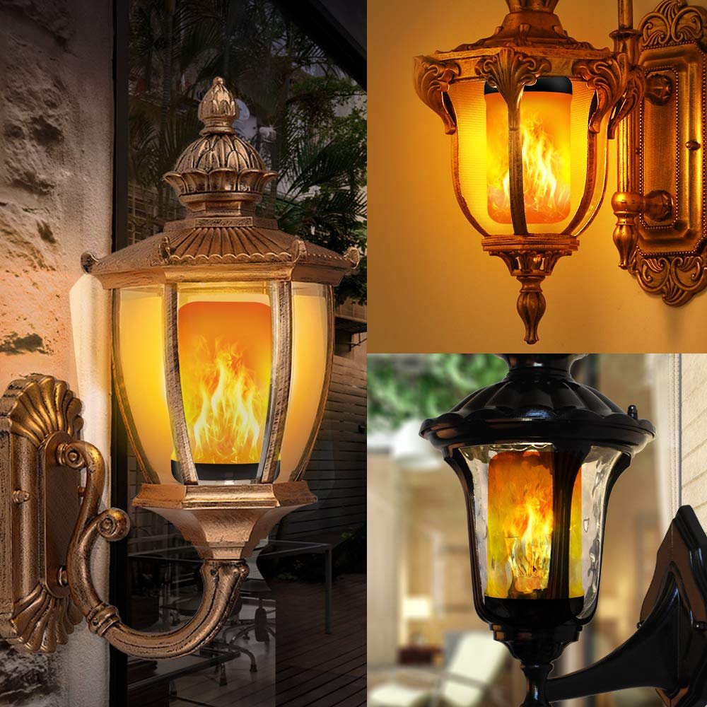 LED flame light bulb with gravity sensing effect