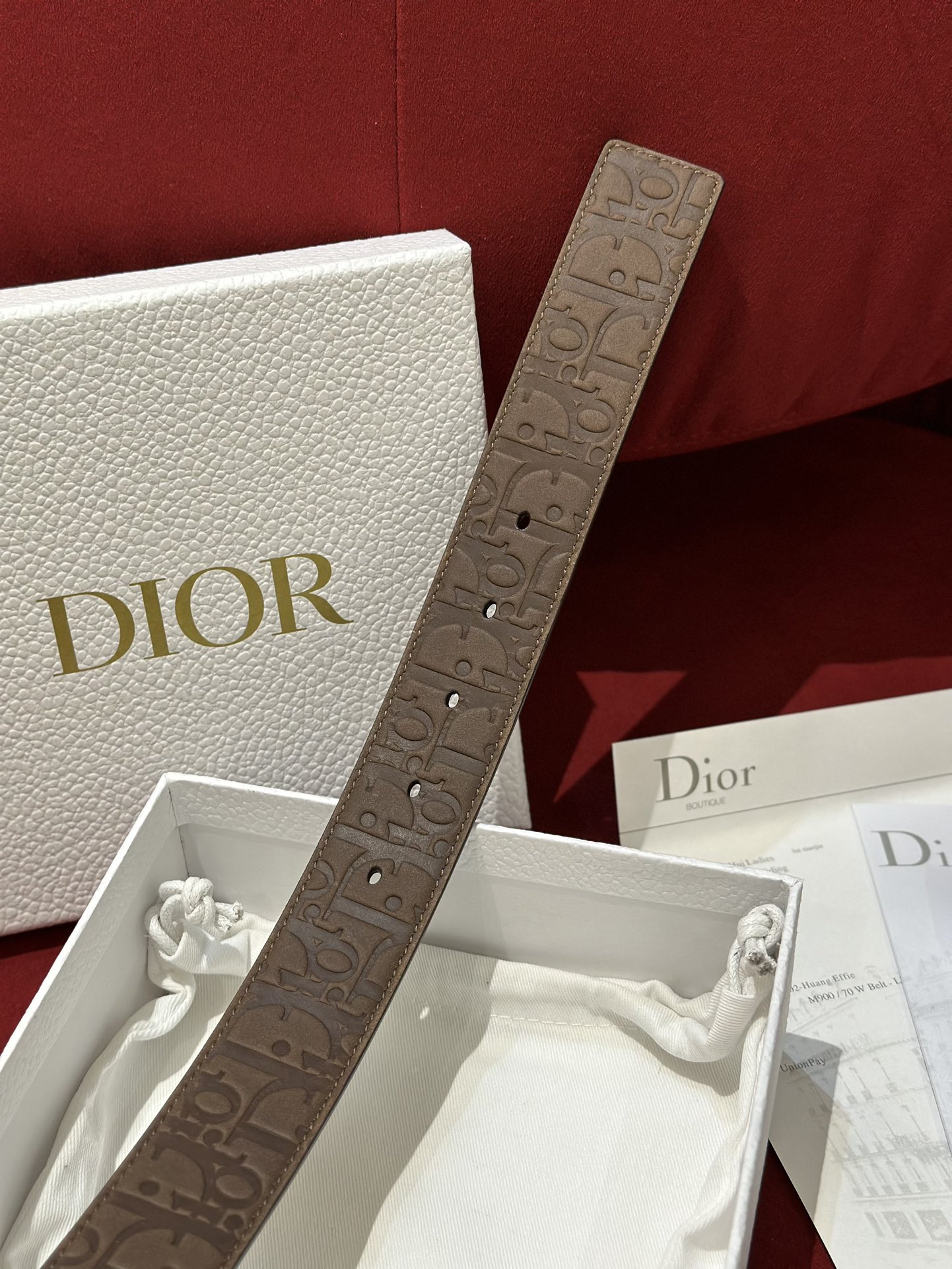 Dior CD Buckle Canvas Leather Belt 3.5CM Width