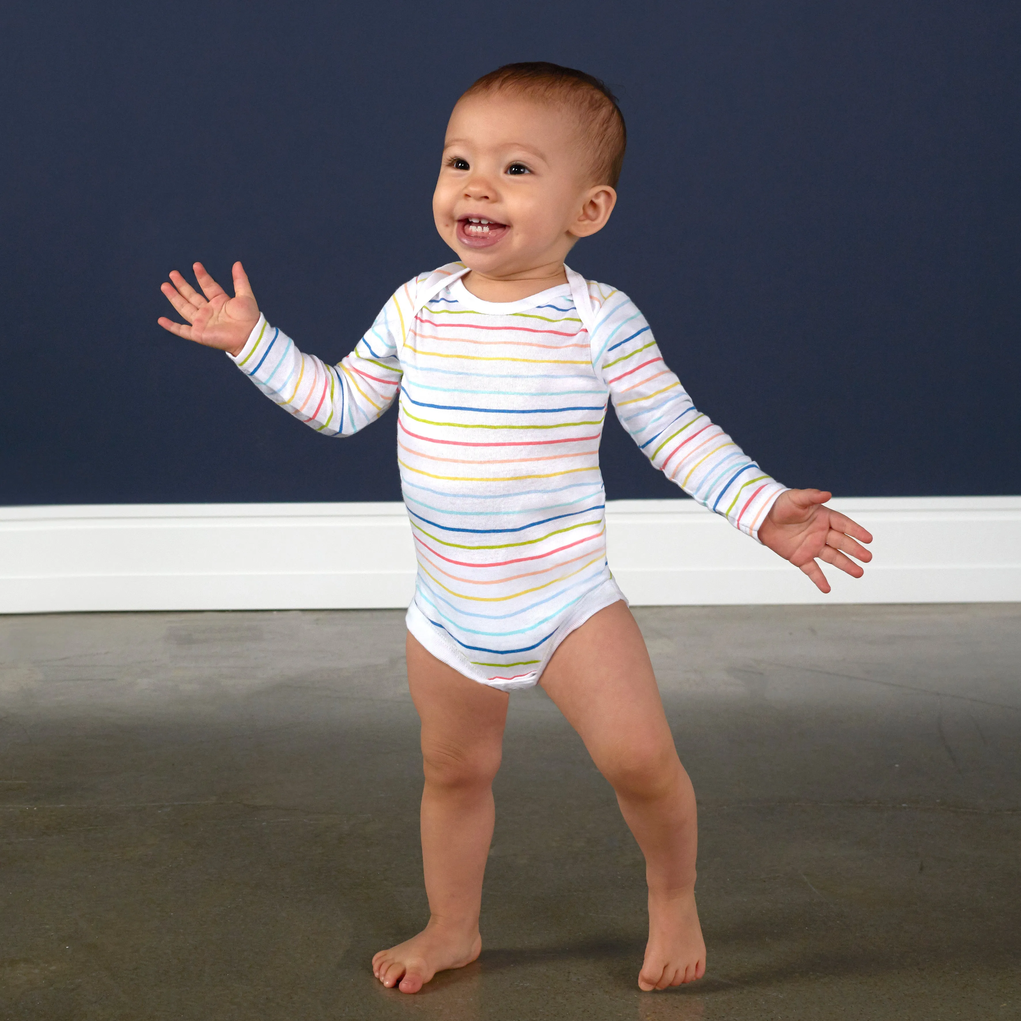 6-Pack Baby Neutral Long Sleeve Onesies Brand Bodysuits