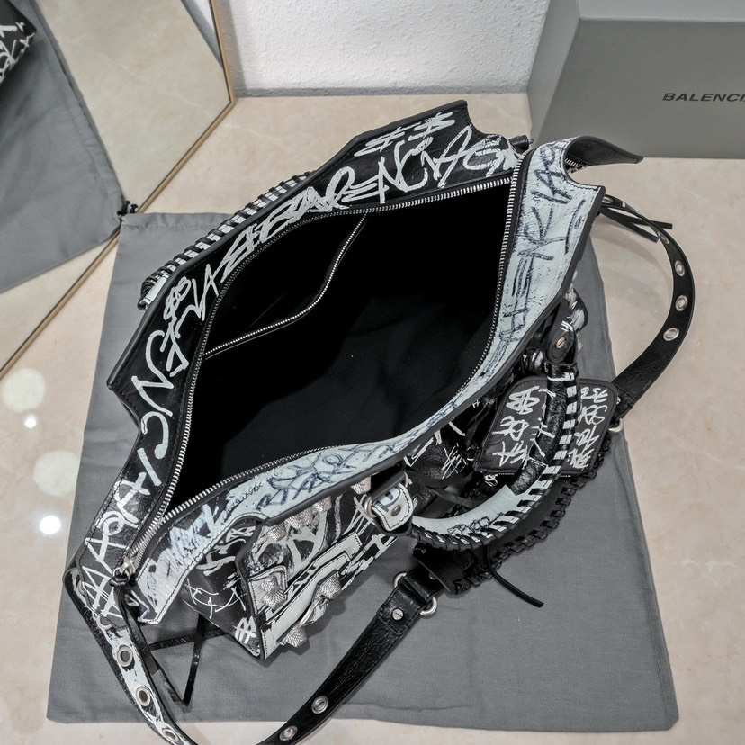 Balenciaga Graffiti Bowling Bag Large