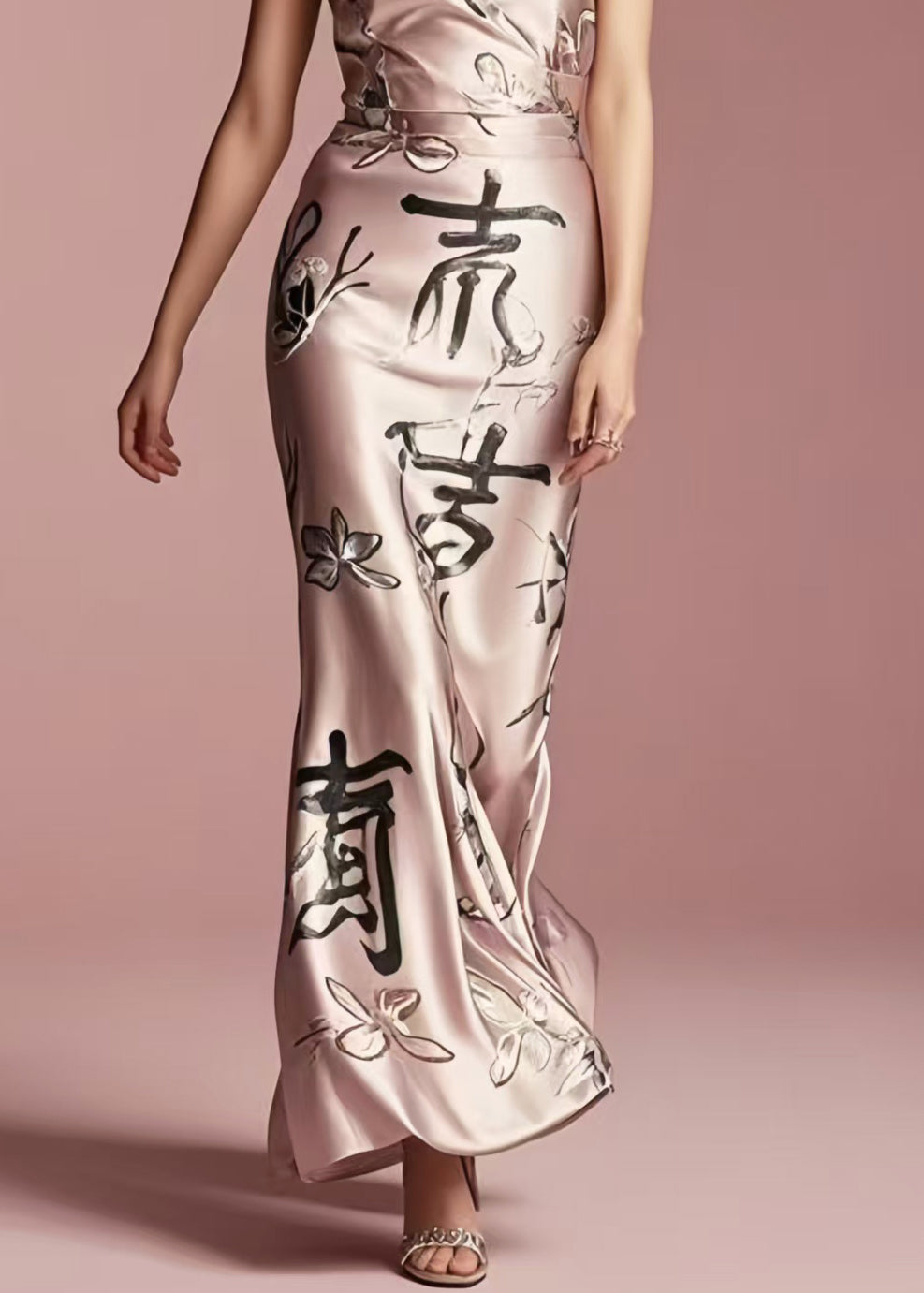 Beautiful Rose Jacquard Silm Fit Silk Cami Dress Summer