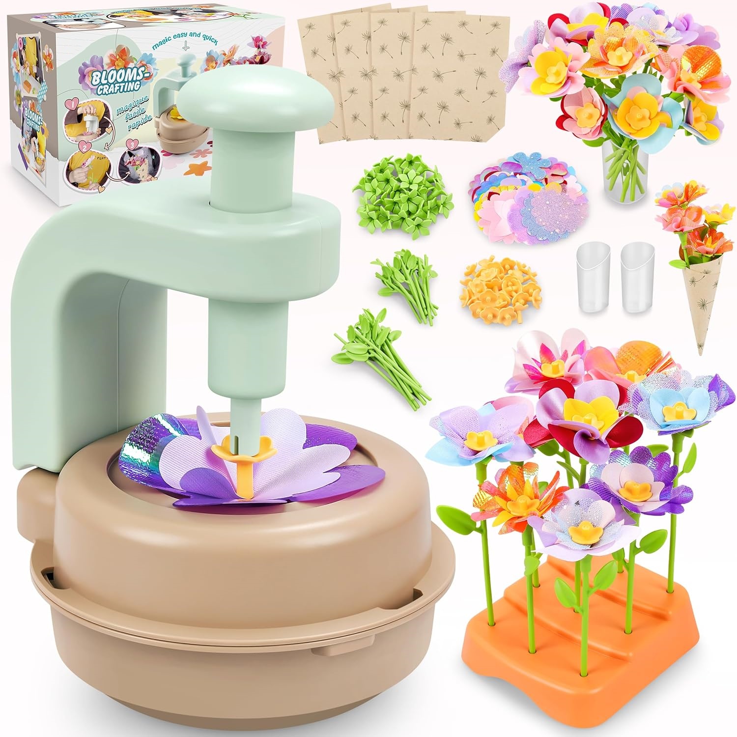 DIY Craft Kits Toys for Kids, Fabric Flower Bouquets Toys