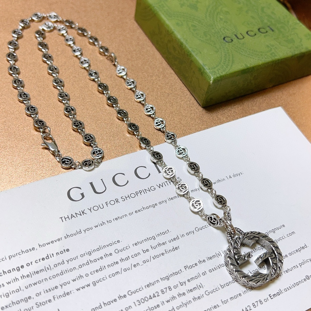 Gucci Anger Forest series new double G vintage necklace