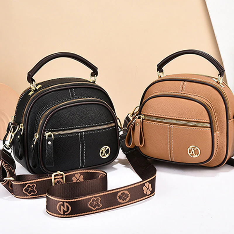 👍Last Day Promotion 60% OFF💥Classic Multifunctional Compartments Adjustable Wide Shoulder Strap Leather Crossbody Bag