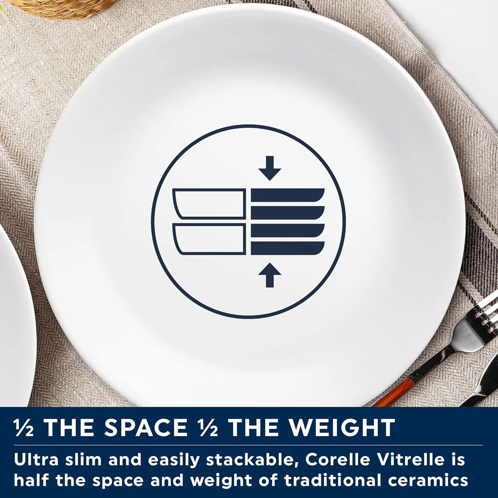 Corelle Vitrelle 12 Piece Round Dinnerware Set, Crimson Trellis, Service for 4