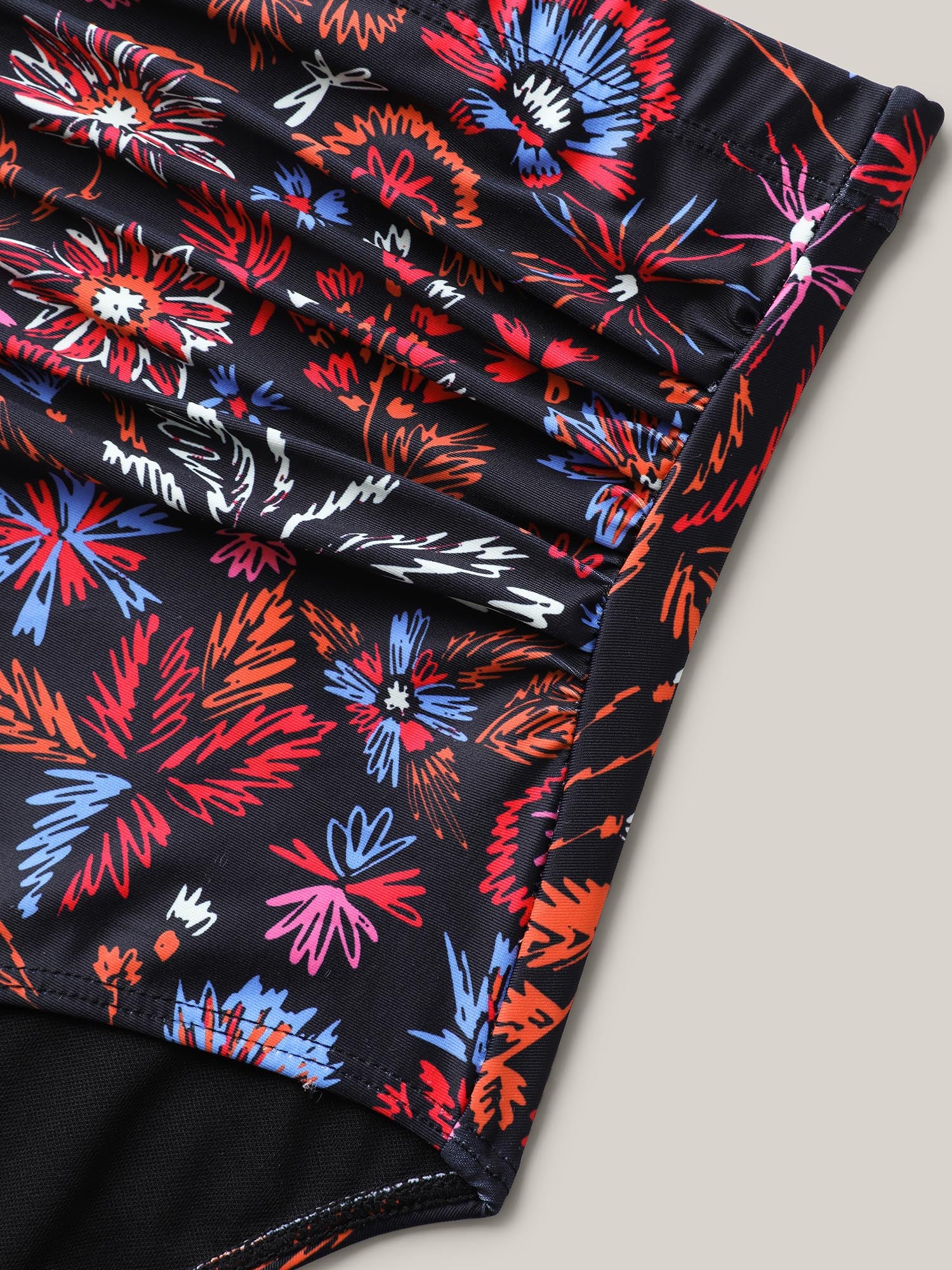 Floral Print Ruched Swim Bottoms