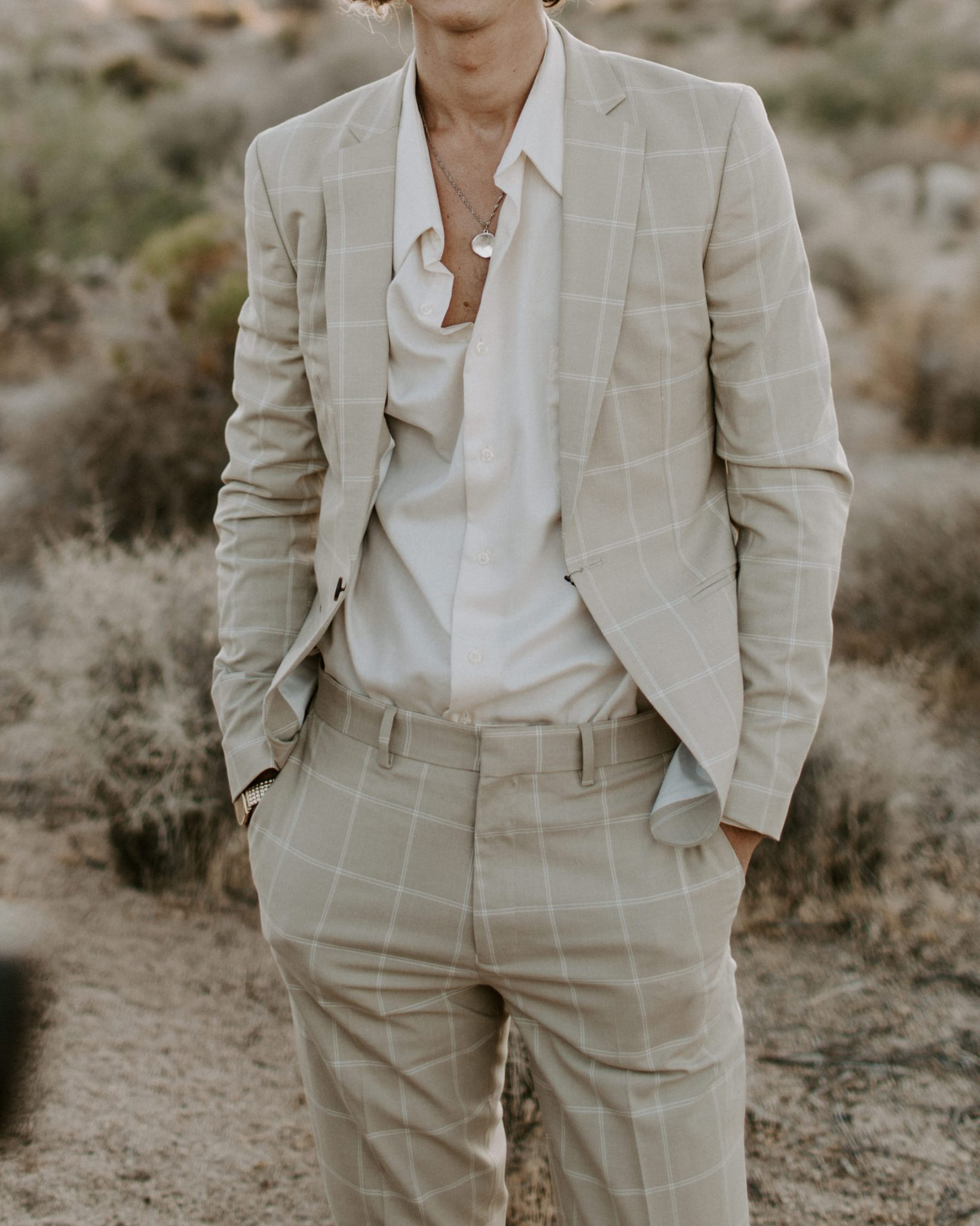 Men's Casual Square Check Printed Western Long Sleeve Jacket Blazer