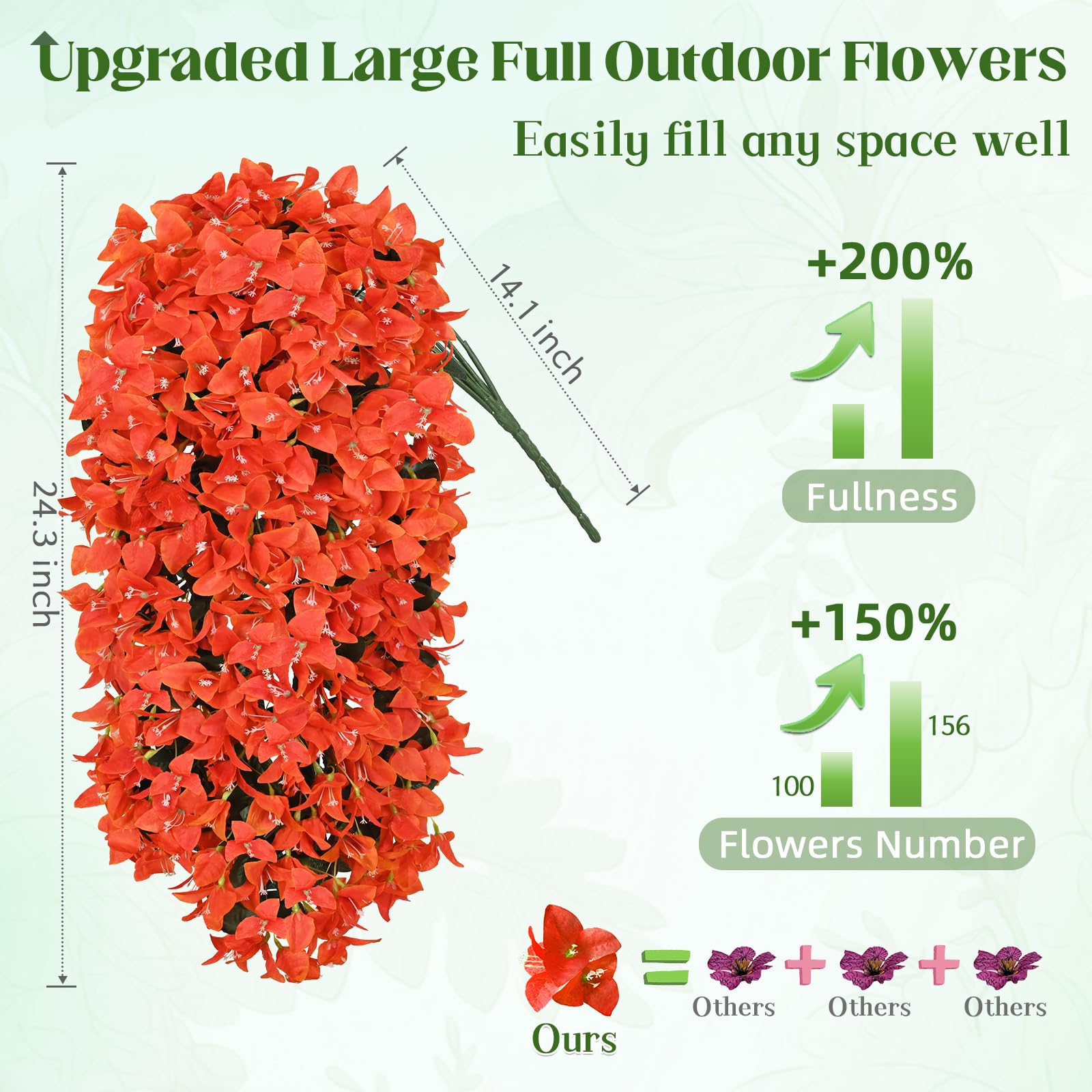 🔥ON SALE - 45% OFF🔥Realistic Faux Silk Bougainvillea Flowers, - UV resistant, Waterproof, Windproof